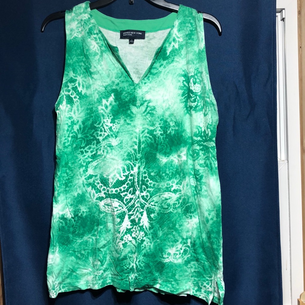💐Green printed Cotton Viscose Tank